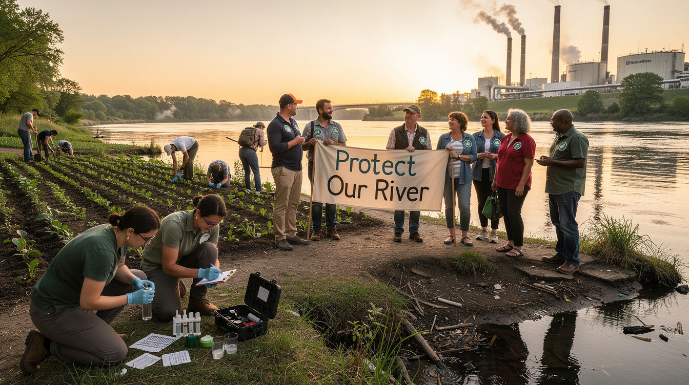 community meeting about river pollution