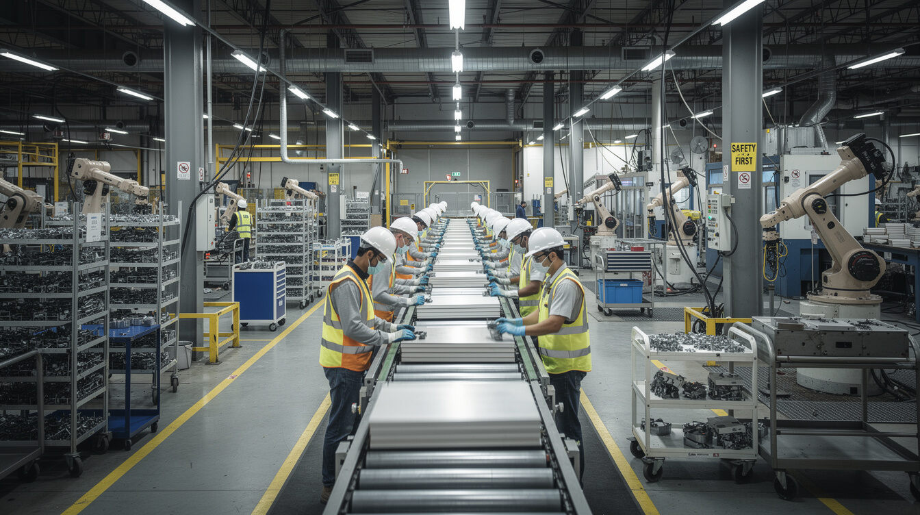 factory workers assembly line